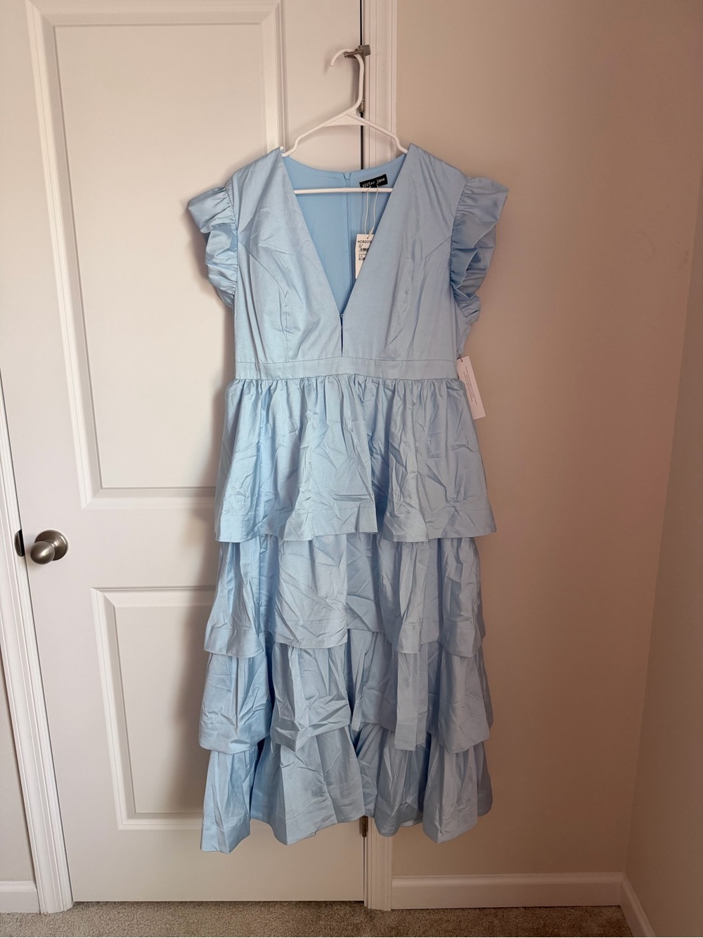 Light Blue Tiered Ruffle Dress